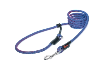 Preview: EASYLONG Hundeleine - L - 4m - blau mit roten Punkten